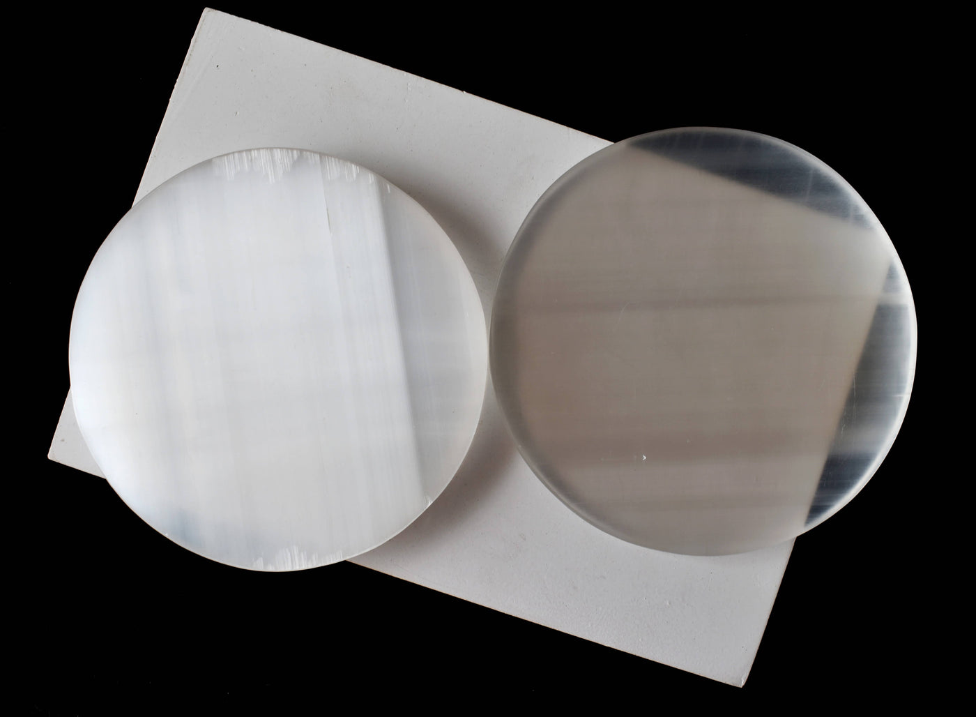 3 inches Selenite Plate, White Round Plain Selenite Charging Plate