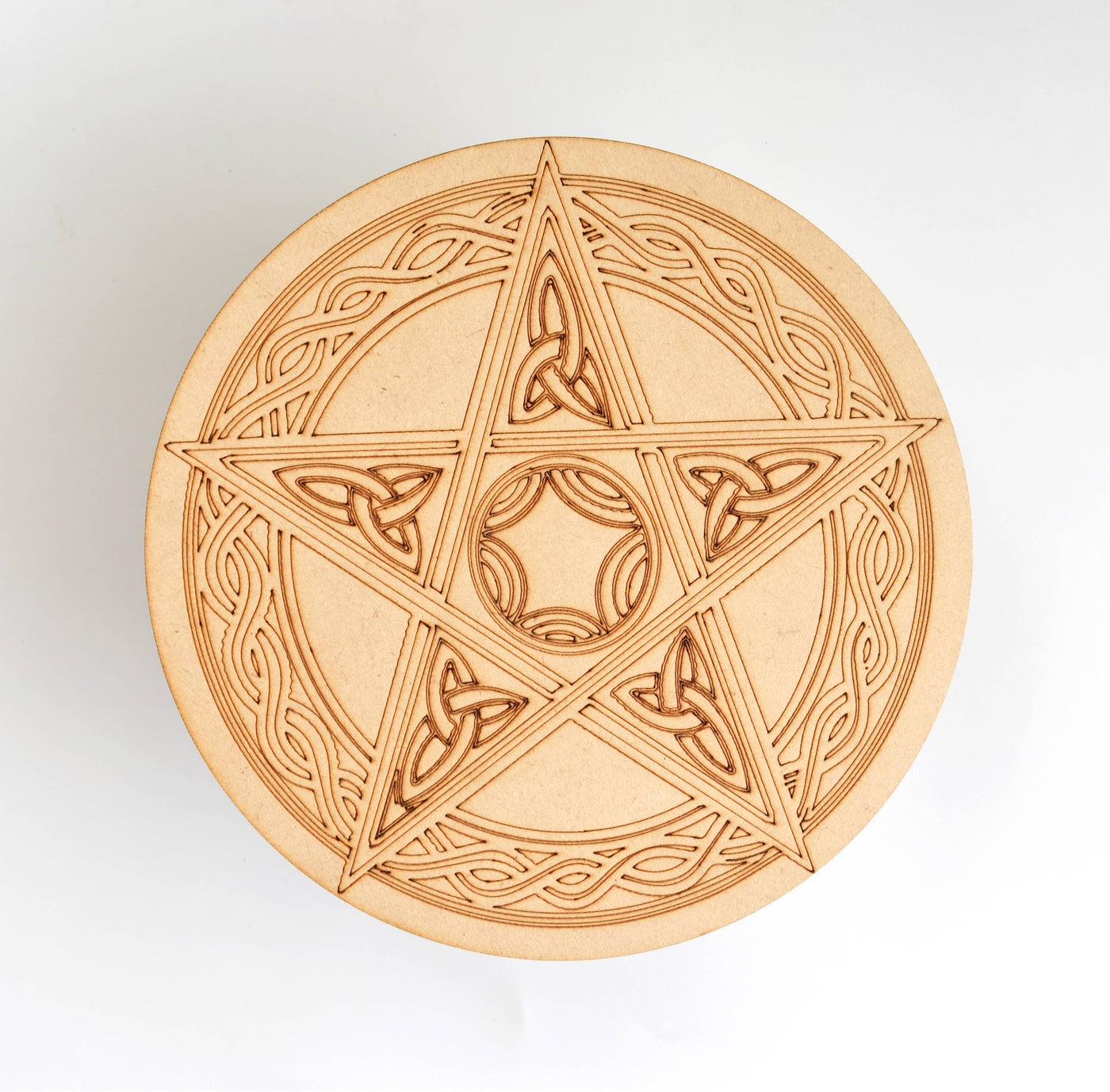 Tree of Life with Om Crystal Grid Board, 6" Wooden Crystal Grid Plate
