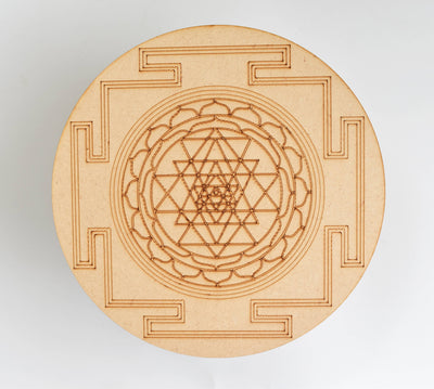 Tree of Life Crystal Grid Board, 6" Wooden Crystal Grid Plate