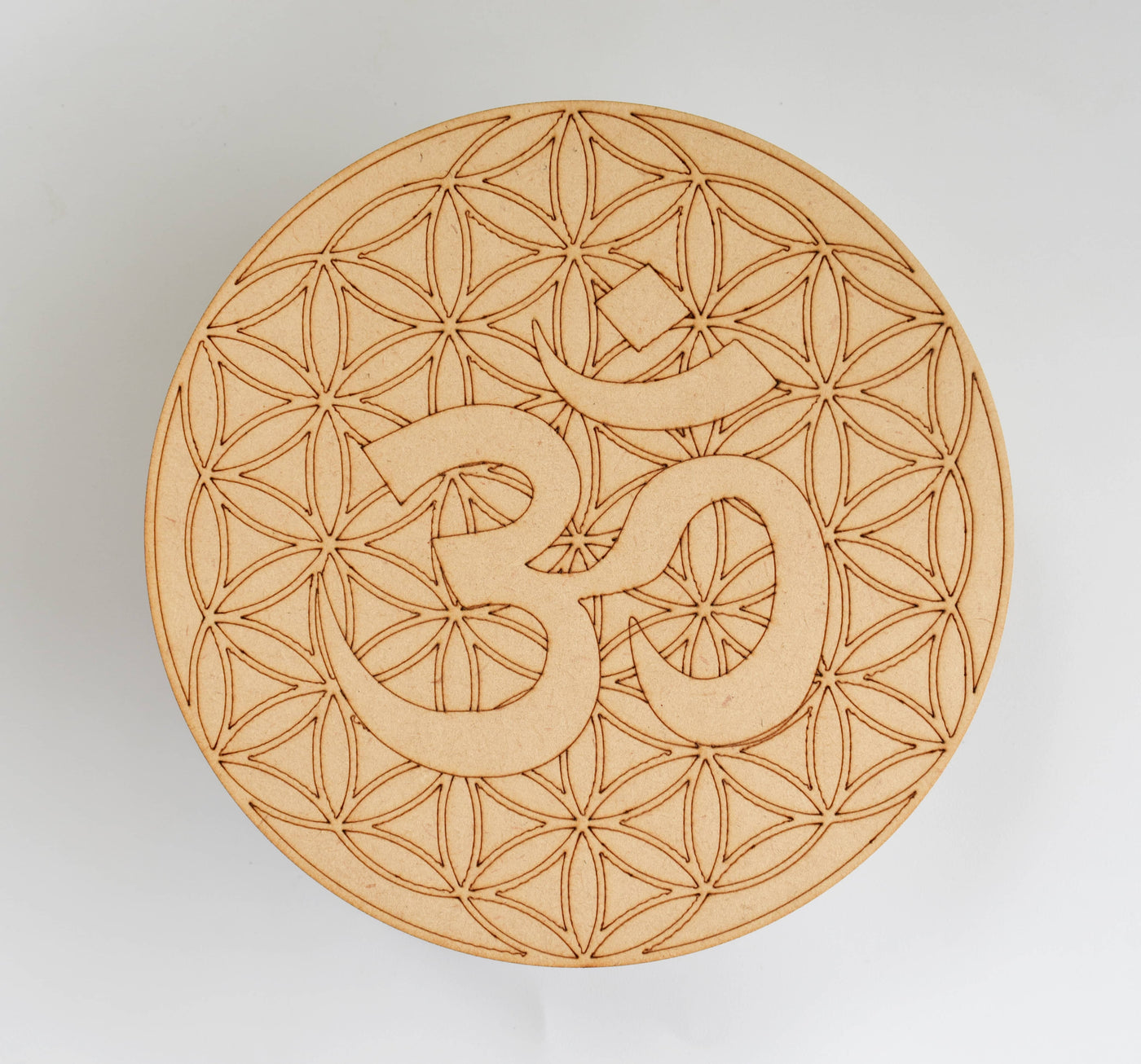 Norse Runes Crystal Grid Board, Wooden 6" Vegvisir Grid Plate