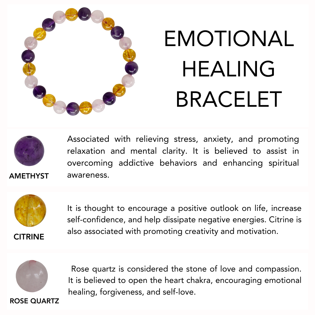 Promoting EMOTIONAL HEALING Bracelet Crystal Bracelet (Protection and Vitality)