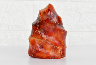 Véritable forme libre de cristal de cornaline, pierres précieuses orange rouge de base de qualité A.