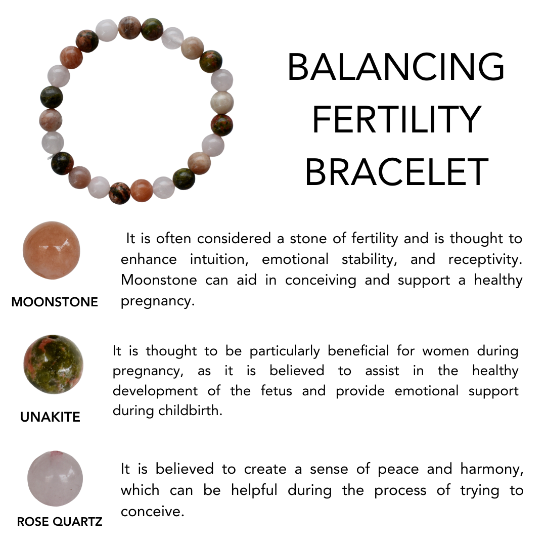 Balancing FERTILITY Crystal Bracelet (Assisting, Environment, Promotes )