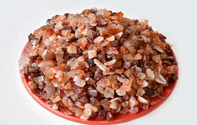 Chips de cristal de cornaline brutes, chips de pierres précieuses non percées dans un paquet de 4 oz, 1/2 lb, 1 lb