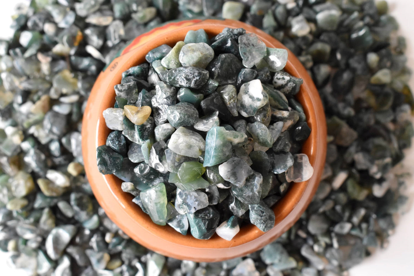 Moss Agate Gemstone Chips (Cleanses The Circulatory and Elimination Systems)