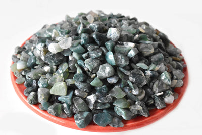 Chips de cristal d'agate mousse brute, puces de pierres précieuses non percées dans un paquet de 4 oz, 1/2 lb, 1 lb