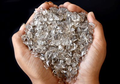 Chips de cristal de quartz fumé brut, chips de pierres précieuses non percées dans un paquet de 4 oz, 1/2 lb, 1 lb