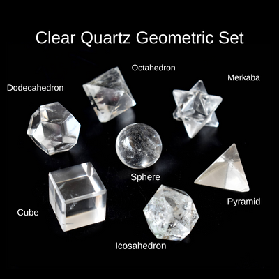 Crystal Quartz Geometry Set (Channeling and Manifesting)