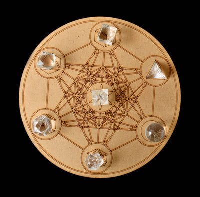Ensemble géométrique sacré de solides platoniques de Quartz de cristal de 7 pièces, ensemble de géométrie de cristal