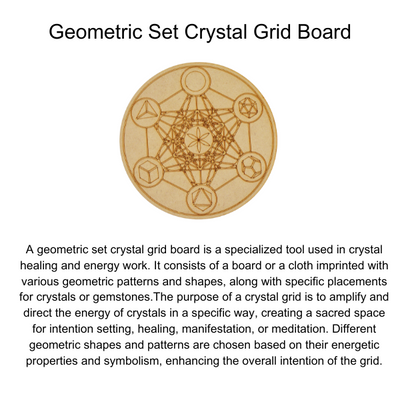 Sacred Geometry Crystal Grid Board, 6" Wooden Crystal Grid Plate