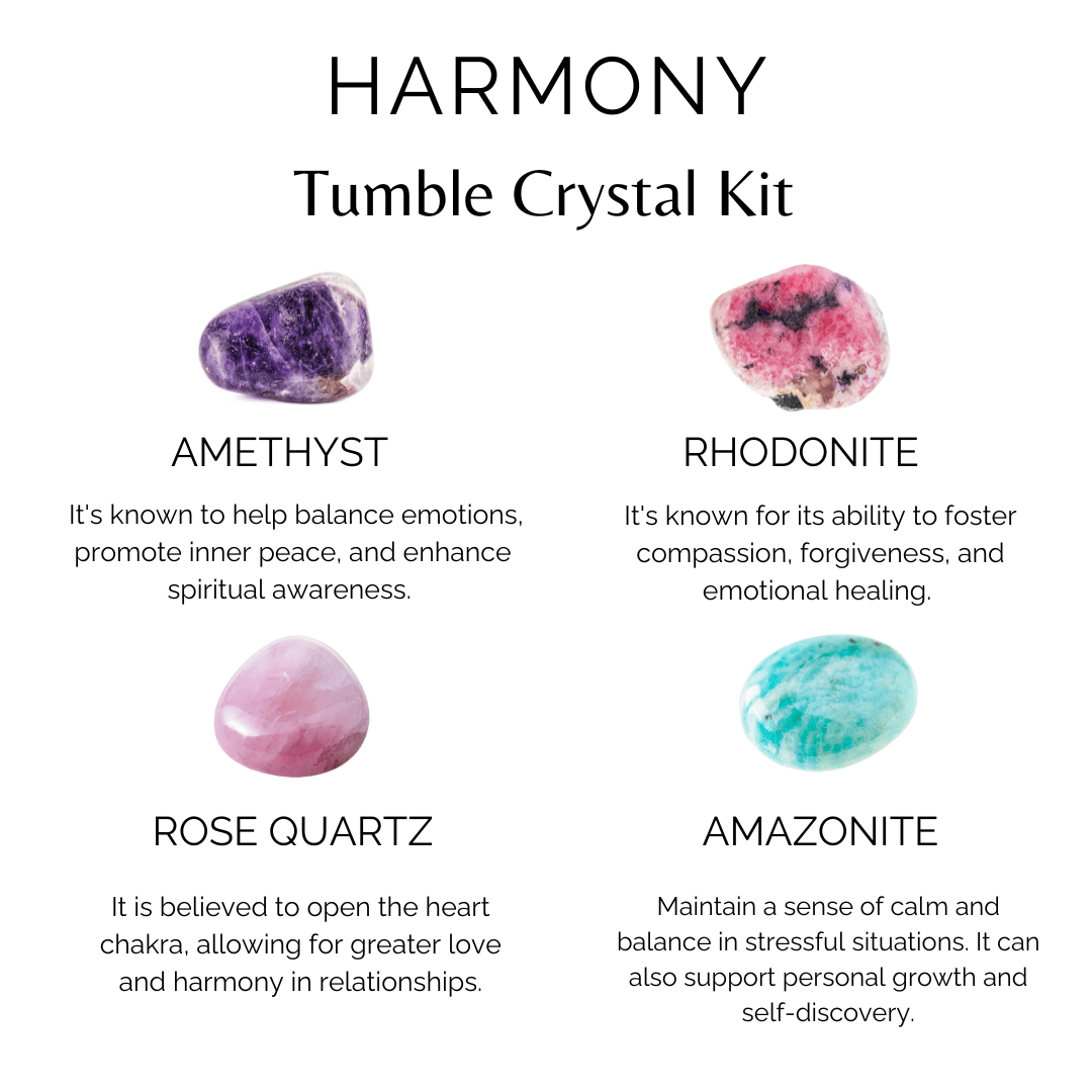 Inspire HARMONY Crystal Kit, Gemstone Tumble Kit, Harmony Crystal Gift Set