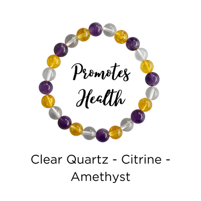 Promotes HEALTH Crystal Bracelet ( Boost Motivation, Spiritual Growth, Clarity )