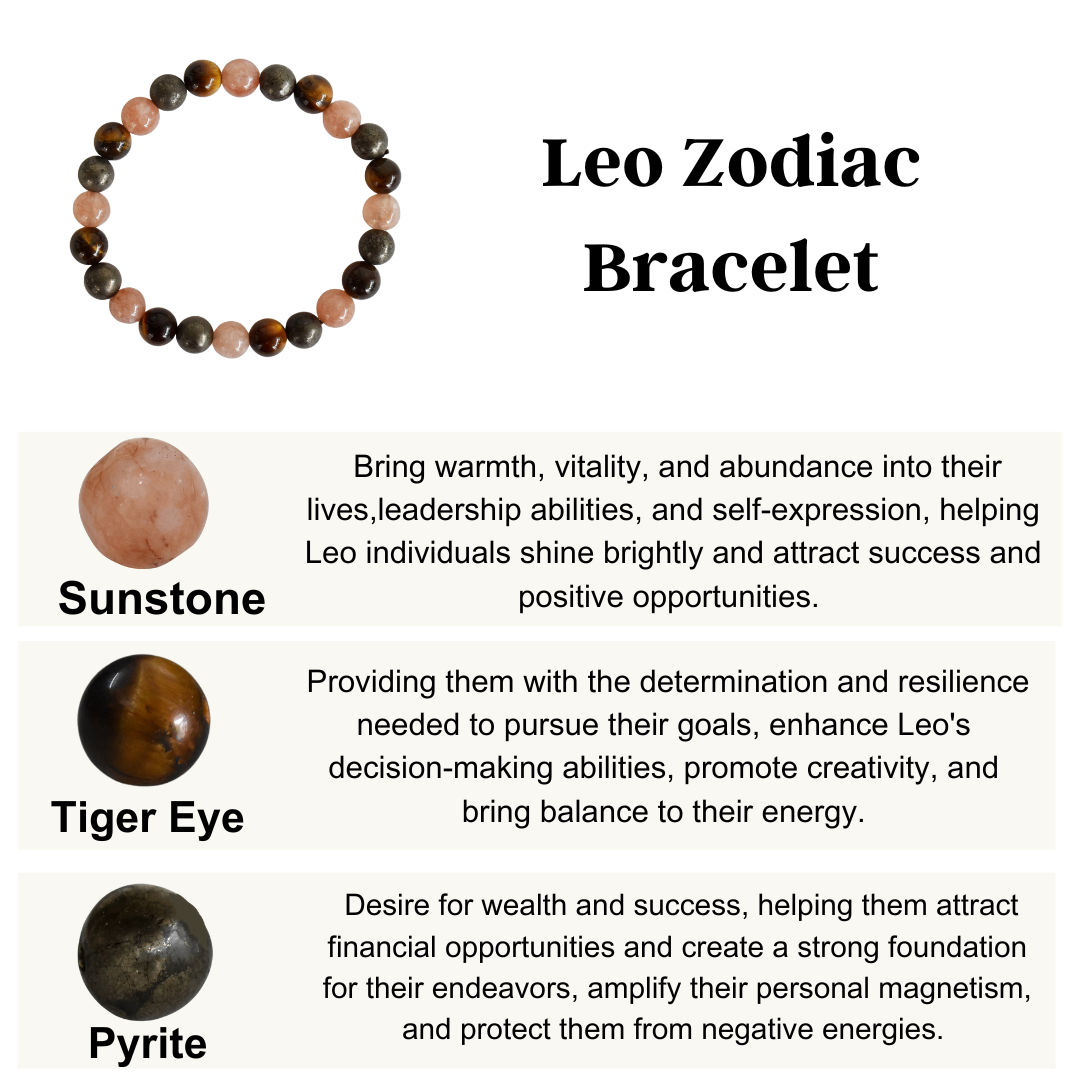 Leo Zodiac Crystal Bracelet, Leo Gifts