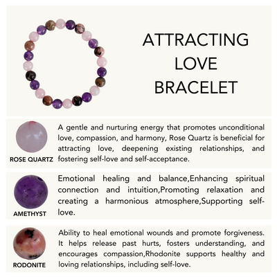 Attracting LOVE Crystal Bracelet (Enhances, Compassion, Connection)