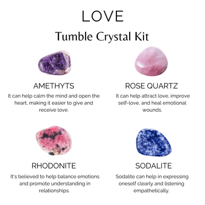 Attracting LOVE Crystal Kit, Gemstone Tumble Kit, Love Crystal Gift Set