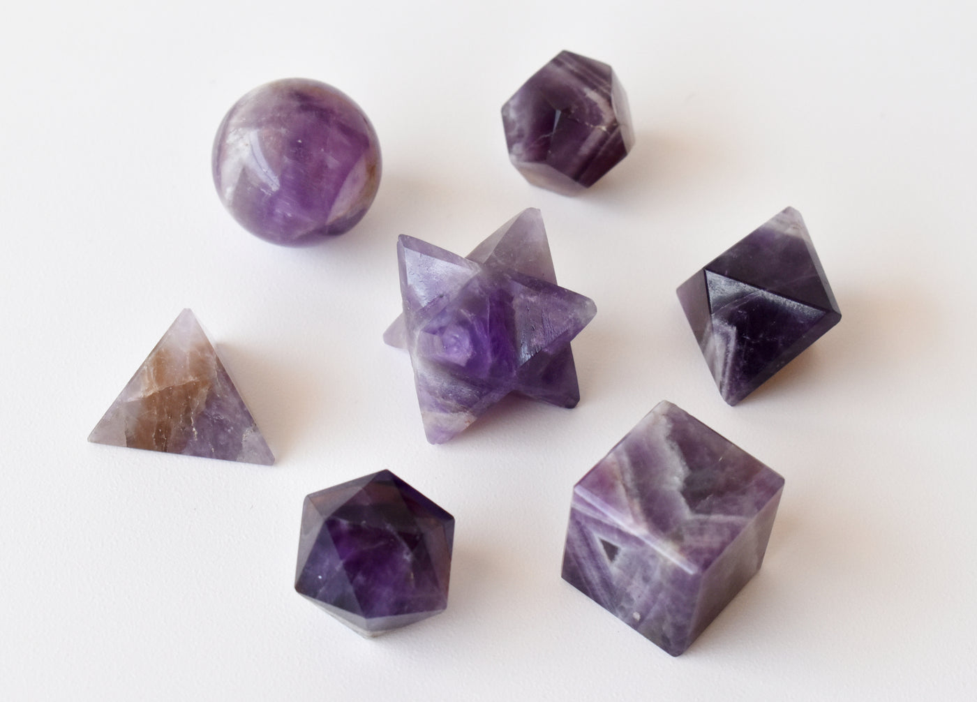 Amethyst Geometry Set (Clairvoyance and Breaking Addictions)-Good Quality