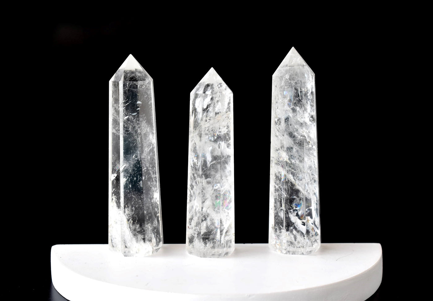 Point de tour d'obélisque de quartz de cristal - Point de cristal, point de tour de cristal de guérison