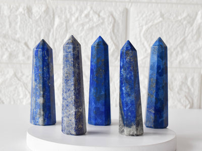 Lapis Lazuli Obélisque Tower Point - Crystal Point, Healing Crystal Tower Point