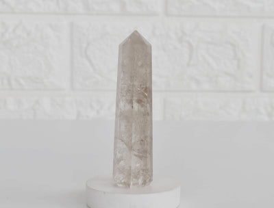 Point de tour d'obélisque de quartz fumé - Point de cristal, point de tour de cristal de guérison