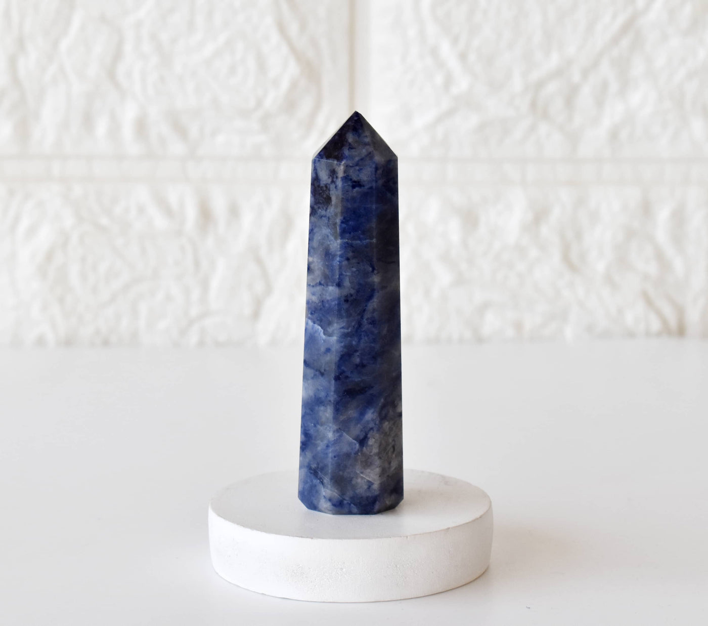 Sodalite Obélisque Tower Point - Crystal Point, Healing Crystal Tower Point