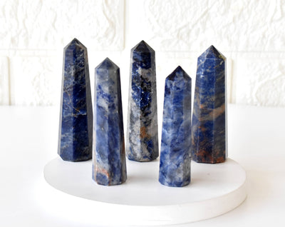 Sodalite Obélisque Tower Point - Crystal Point, Healing Crystal Tower Point