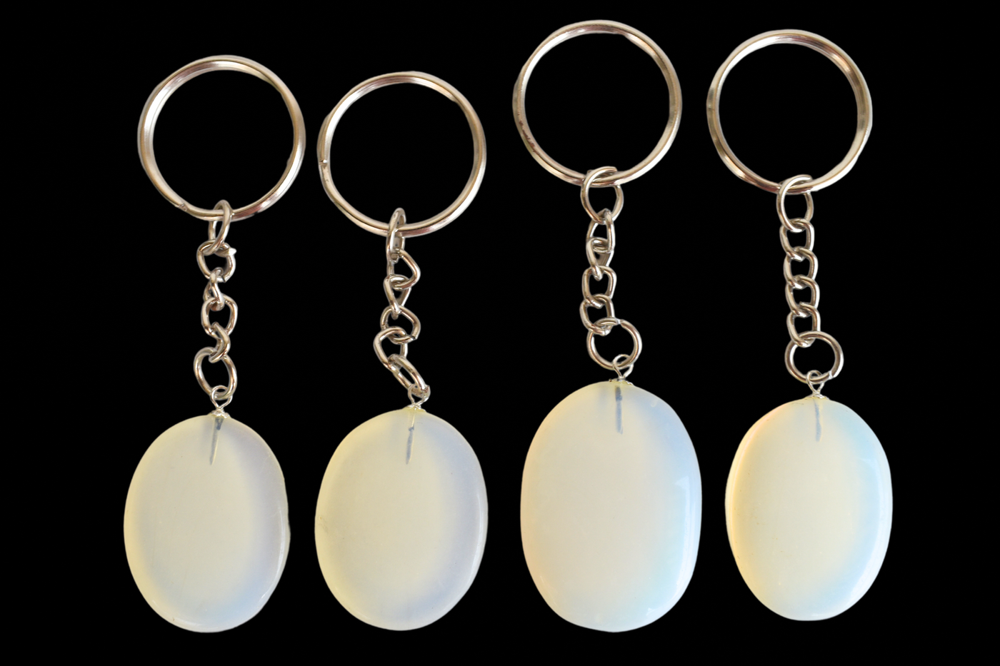 Opal Key Chain, Gemstone Keychain Crystal Key Ring (harmony and happiness)