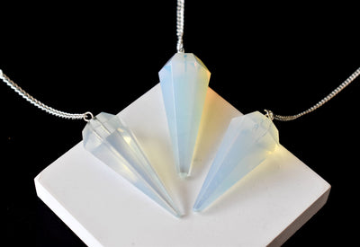 Pendule Hexagone Facette Opale, Pendule Cristal