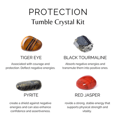 PROTECTION Crystal Kit, Gemstone Tumble Kit, Protection Crystal Gift Set