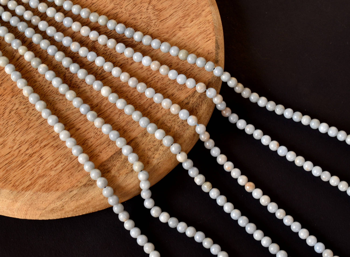 Angelite Beads, Natural Crystal Round Beads 4mm to 10mm