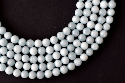 Aquamarine Beads, Natural Crystal Round Beads 6mm to 10mm
