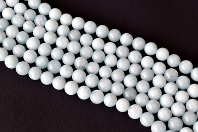 Aquamarine Beads, Natural Crystal Round Beads 6mm to 10mm