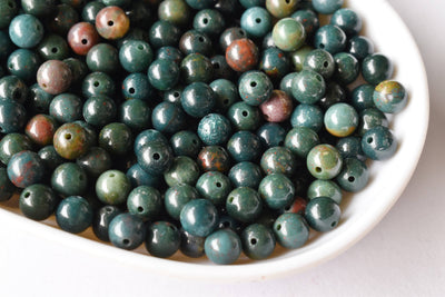 Bloodstone Beads, Natural Round Crystal Beads 4mm to 12mm