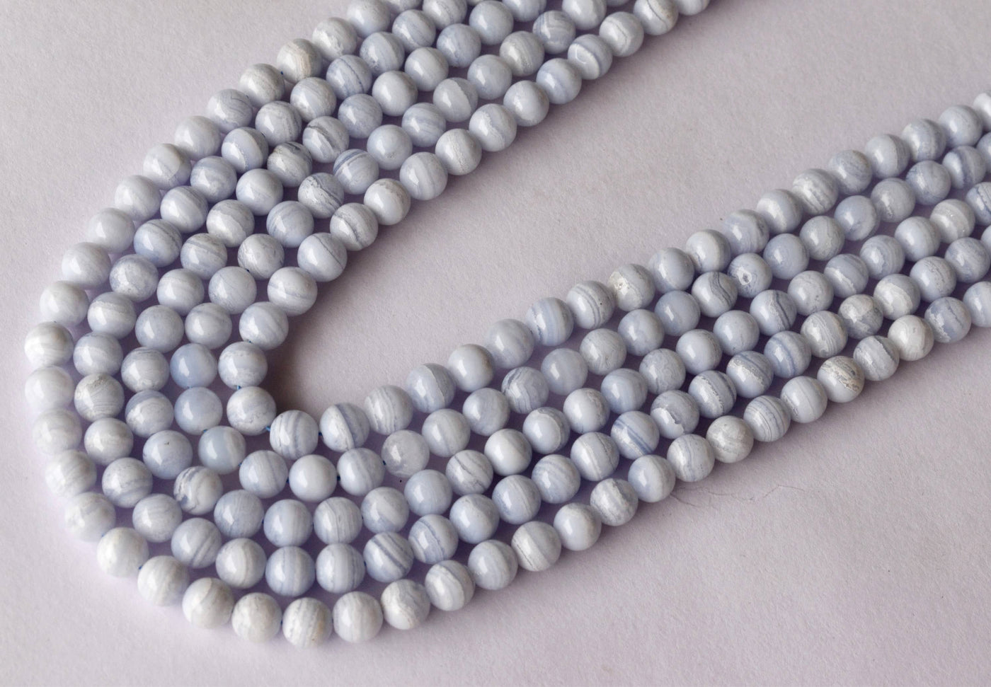 Agate dentelle bleue A Grade 4mm, 6mm, 8mm, 10mm perles rondes 