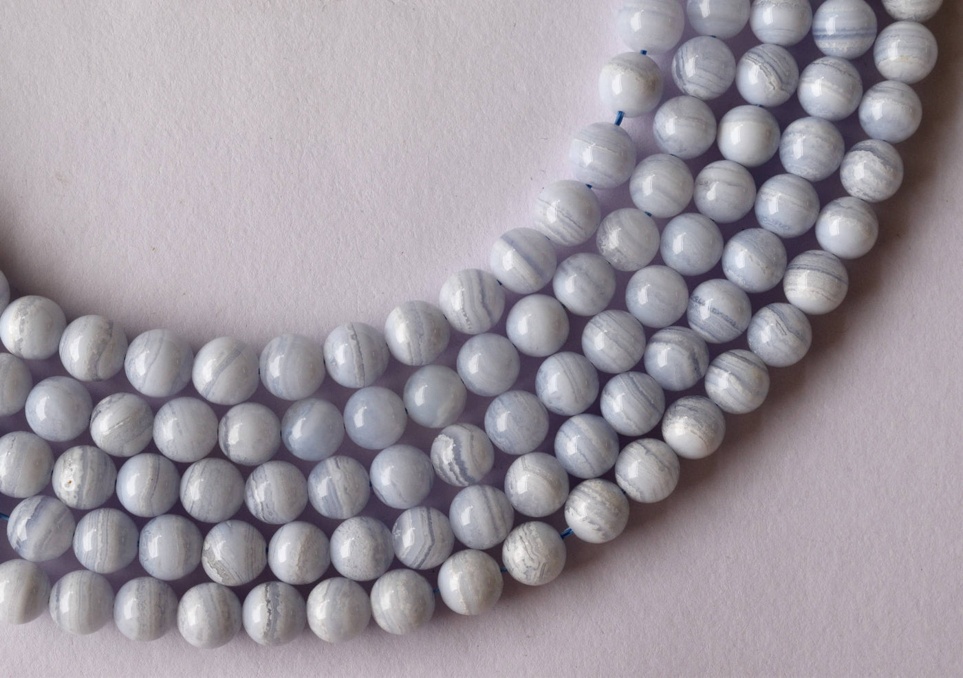 Blue Lace agate Beads, Natural Round Crystal Beads 6mm to 10mm