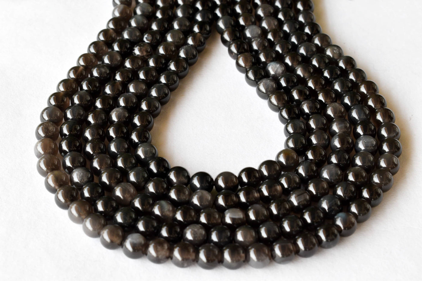 Perles rondes en obsidienne noire, A Grade 4mm, 6mm, 8mm, 10mm, 12mm, 14mm, 18mm Perles rondes