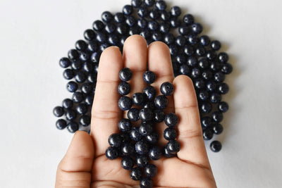 Blue Sandstone Beads, Natural Round Crystal Beads 6mm to 10mm