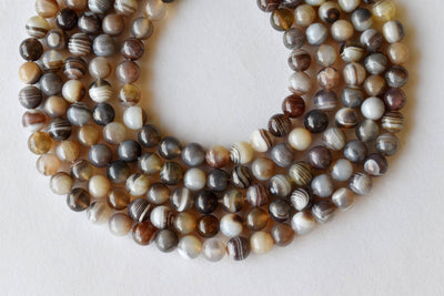 Botswana Agate Beads, Natural Round Crystal Beads 6mm to 12mm