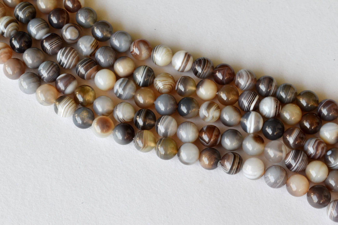 Agate du Botswana A Grade 4mm, 6mm, 8mm, 10mm, 12mm Perles rondes 