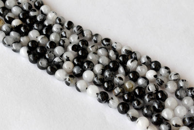 Perles rondes en rutile noir de qualité A