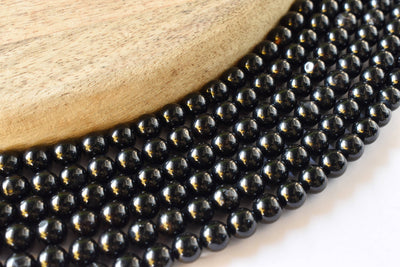 Tourmaline noire A Grade 4mm, 6mm, 8mm, 10mm, 12mm Perles rondes