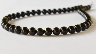 Black Tourmaline Beads, Natural Round Crystal Beads 4mm to 12mm