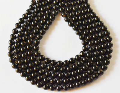Tourmaline noire A Grade 4mm, 6mm, 8mm, 10mm, 12mm Perles rondes