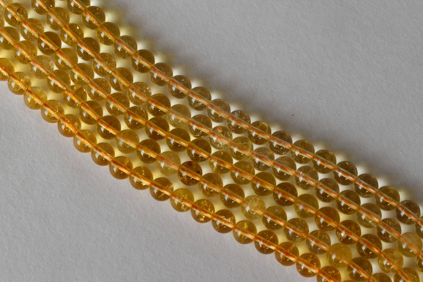 Citrine H Grade 4mm, 6mm, 8mm, 10mm, 12mm Perles rondes