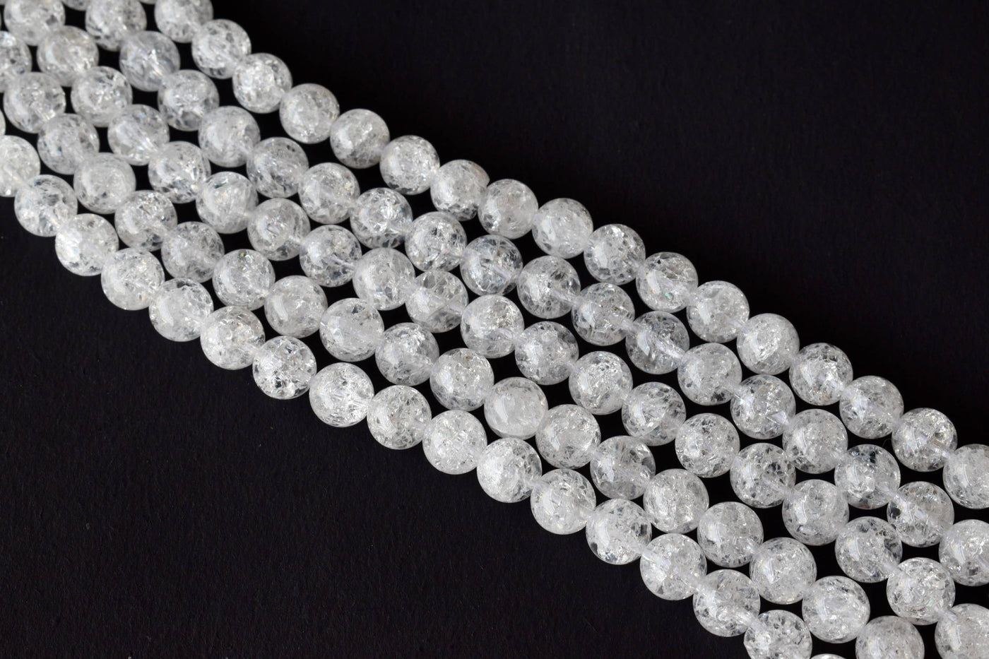 Crack Crystal A Grade 8mm, perles rondes de 10mm