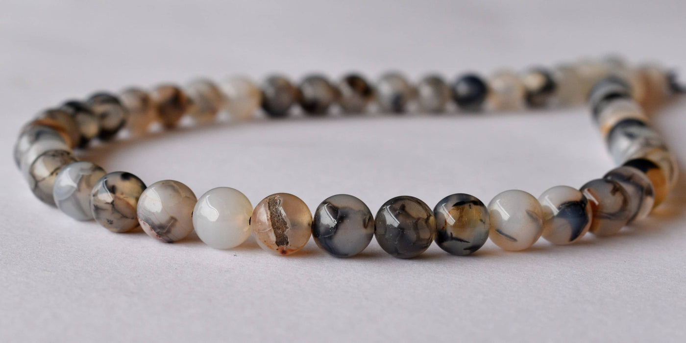 DragonVein Agate Beads, Natural Round Crystal Beads 6mm to 10mm
