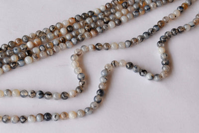 DragonVein Agate Beads, Natural Round Crystal Beads 6mm to 10mm