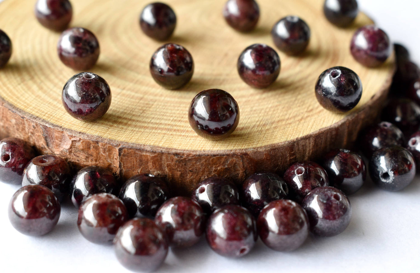 Garnet Beads, Natural Round Crystal Beads 4mm to 12mm