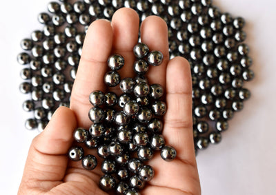 Hematite Beads, Natural Round Crystal Beads 4mm to 12mm