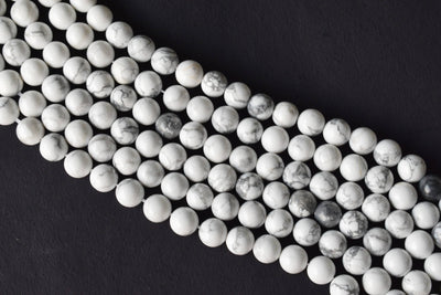 Perles rondes Howlite A Grade 4mm, 6mm, 8mm, 10mm, 12mm, 14mm 