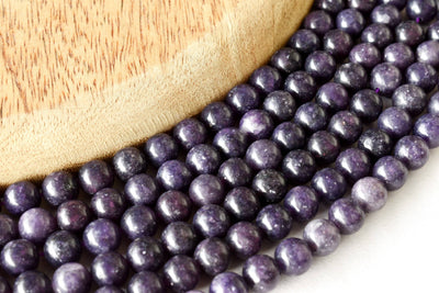 Perles rondes en lépidolite AAA de qualité 6 mm, 8 mm et 10 mm